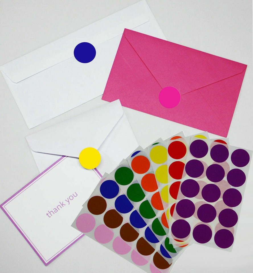 Color-Coding Labels in White Various Sizes 8MM-38MM (¼ 
