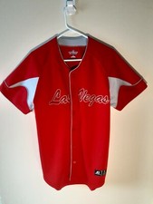 Las Vegas Men's Button Down Baseball Jersey Sz M Russell Athletic Flawless !