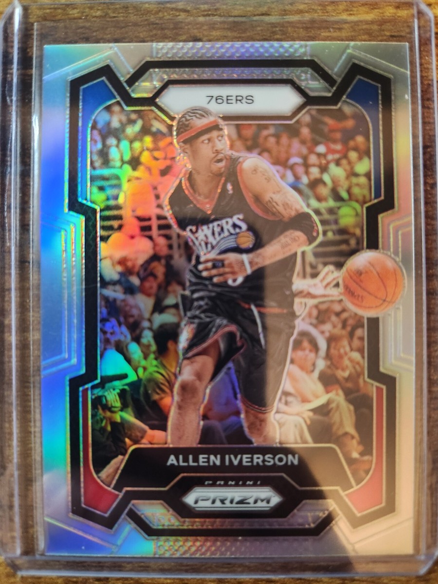 2023-24 Panini Prizm Allen Iverson Silver Holo Prizm SP #184 2023-24 Panini Prizm Allen Iverson Silver Holo Prizm SP #184