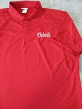 Micheal's Employee Uniform Polo Shirt Mens XXL Red White Arts Crafts Polyester