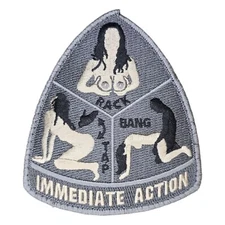 MSM IMMEDIATE ACTION MILSPEC MONKEY FUNNY MILITARY ACU HOOK TROUBLE PATCH