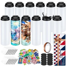 12 Pack Sublimation Tumbler Blank 20 oz Straight Skinny, Sublimation Sport Wa...