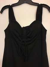 Women Tea Length Black Dress Wedding Guest Formal Cocktail Party Sz 9/10 De Laru