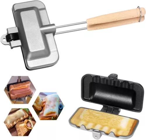 Sandwich Maker Hand Toaster Double Sided Panini Grill Press Hot Pans Non-Stick - Picture 9 of 9