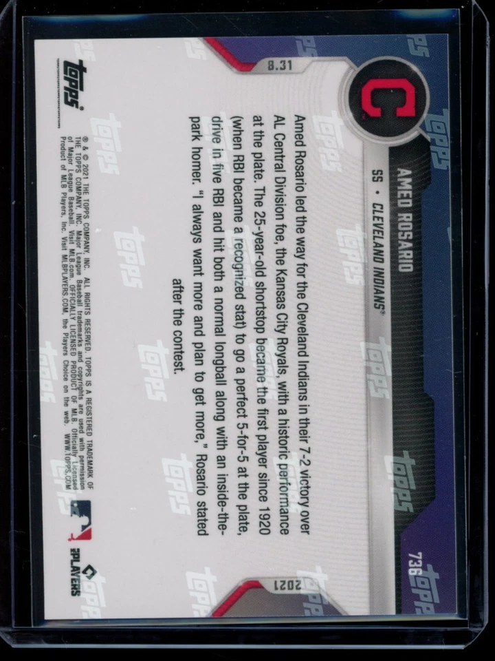 2021 Topps Now #736 Amed Rosario Orange Parallel Card #d /5 - Image 2 of 2