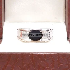 Black Onyx Oval Cut Gemstone With 925 Sterling Silver Ring For Men's #A847