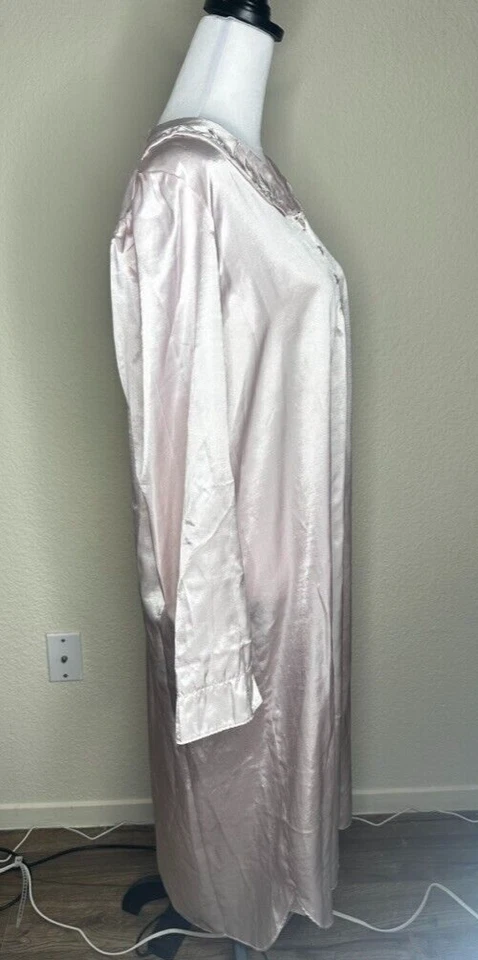 Camisón bata de gasa rosa Maidenform vintage años 60 Peignoir manga larga grande Foto 3 de 4