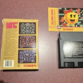 Tengen Ms. Pac-Man Nintendo NES Original Box Manual Included Arcade Maze Game
