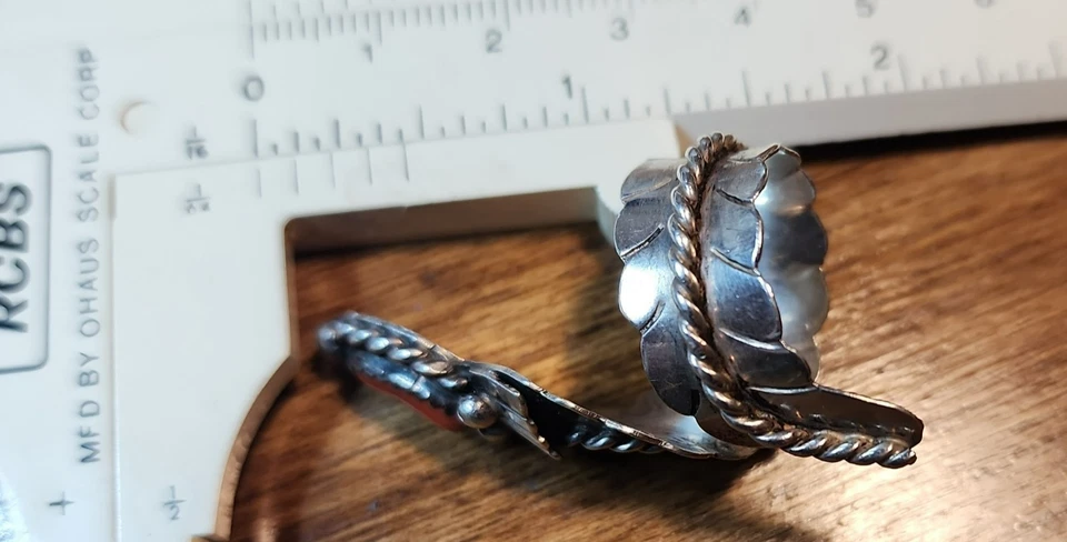 Elegant Snake Ring with Coral by Navajo Silversmith - Image 3 of 3