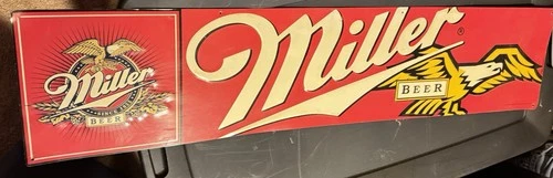 Vintage 1996 Miller Beer 40" Metal Advertising Beer Sign