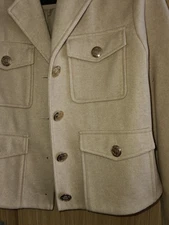 Zara Beige Short Jacket With Gold Buttons Size M