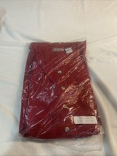 vtg sun belt 100% Cotton womens long jean dress Small Red Pockets Made In USA