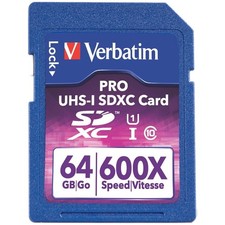 Verbatim Pro 64 Gb Microsd Extended Capacity microsdxc - Class 10/uhs-i - 104