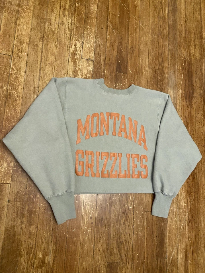 复古 90 年代 Champion Reverse Weave 蒙大拿大学短运动衫中号 — 第 2/4 张图片