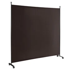 6FT Single Panel Room Divider w/ Wheels Rolling Fabric Partition Privacy Screen