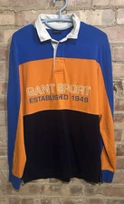 Gant Sport 1949 Heavy Rugger Rugby Style Polo Shirt Blue & Orange Size Large 42”