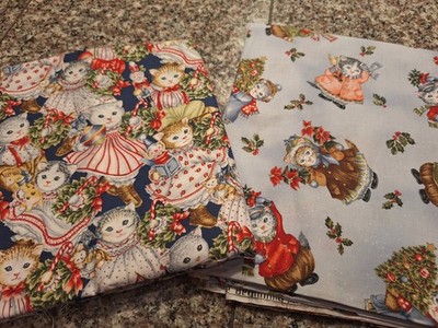 RARE Kitty Cucumber Christmas Cotton by In The Beginning Fabrics
