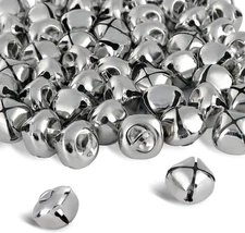 BigOtters 50 Pcs Jingle Bells for Crafting, 1 Inch Craft Bulk Silver