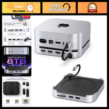 Mac Mini M4 Dock  Hub - NVMe SATA SSD Enclosure, 2x USB A 10Gbps, 4K HDMI, SD/T