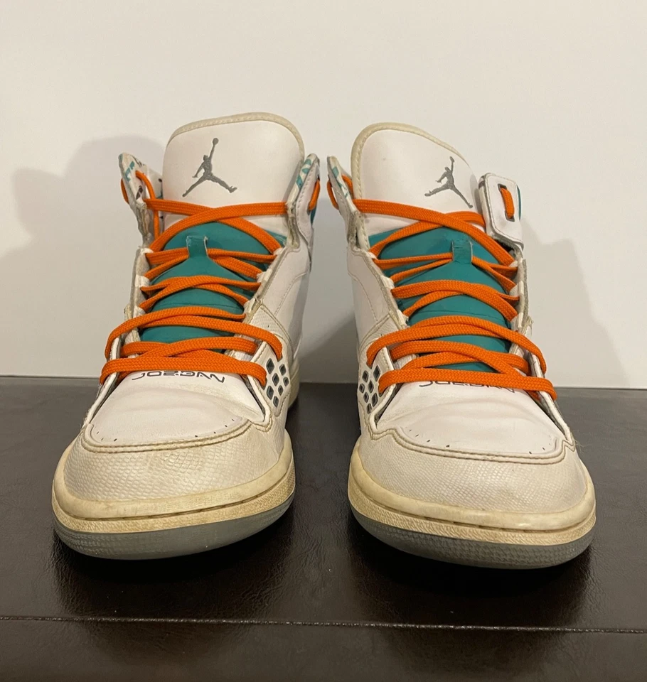 Nike Hombres Talla 10.5 Zapatos Jordan 1 Flight Ball Blanco-Gris-Esmeralda 372704-109 Foto 2 de 4