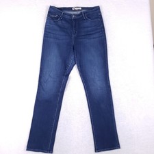 Levi's 512 Perfectly Slimming Jeans Womens 12M Skinny Dark Wash Stretch Denim