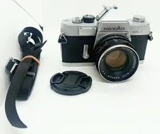 [Exc+++++] Minolta SR-1 Silver 35mm Film Camera  + 55mm f/1.8 Lens From Japan