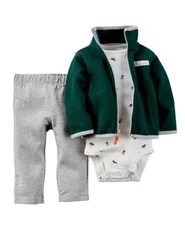 NWT Carter’s Baby Boys Little Scout 3-Piece Fleece Outfit - Size 3 Months