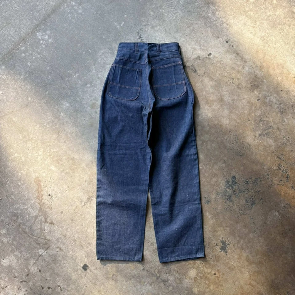 Jeans Denim Vintage 40’s 50’s Lavado Oscuro Cremallera Lateral | XXS | XS | 23 | 24 | SLIM Foto 4 de 4