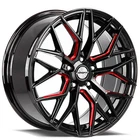 18x8 Shift Wheels Spring Gloss Black with Candy Red Milled Rims (4pcs)
