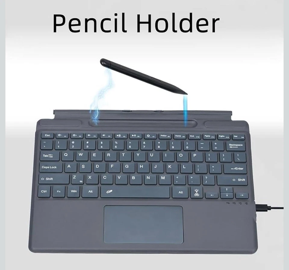 Wireless Slim Keyboard Touchpad Ultra Thin for Microsoft Surface Pro 8/9/X/10/11 - Image 2 of 4