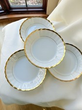 Limoges Salad Plates Bowls Gold Rim