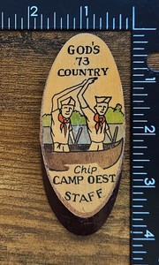 Baltimore Area Council Camp OEST STAFF 1973 Wooden Neckerchief Slide