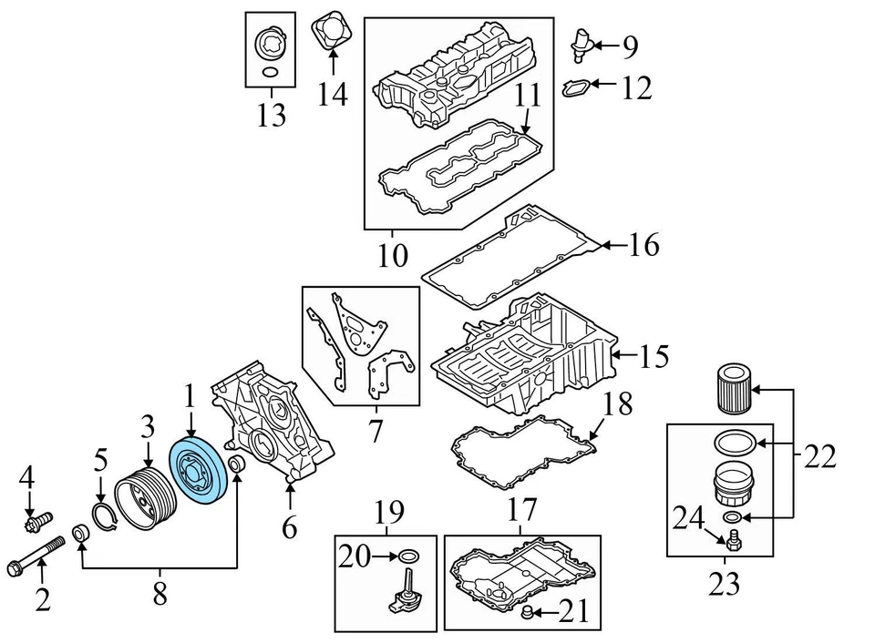 2012-2016 BMW M5 - Harmonic Balancer / Crankshaft / Crank Pulley 7572566 - Image 3 of 4