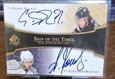 2007-08 SP Authentic Sign Of The Times Evgeni Malkin Alexander Radulov Auto