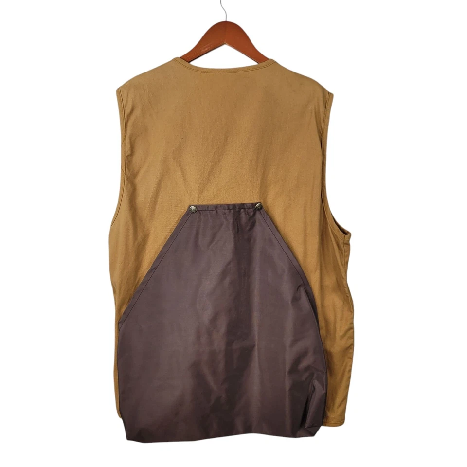 Vintage Blue Bill Red Head Hunting Vest Skeet Shooting Brown Canvas Mens Large - Image 3 of 4