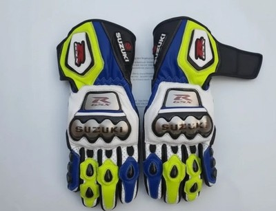 Suzuki GSXR Motorcycle Leather Racing Gloves Motorbike Riding Gloves All Sizes