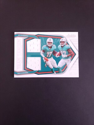 2022 Absolute Jaylen Waddle Erik Ezukanma /99 Team Tandem TT-JE Dolphins