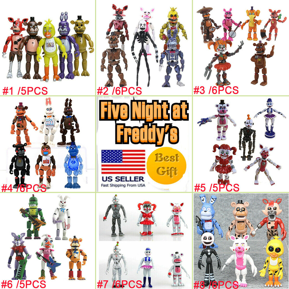  Funko 2 Action Figure Five Nights at Freddy's Sister Location  Set 2 Action Figure : Toys & Games