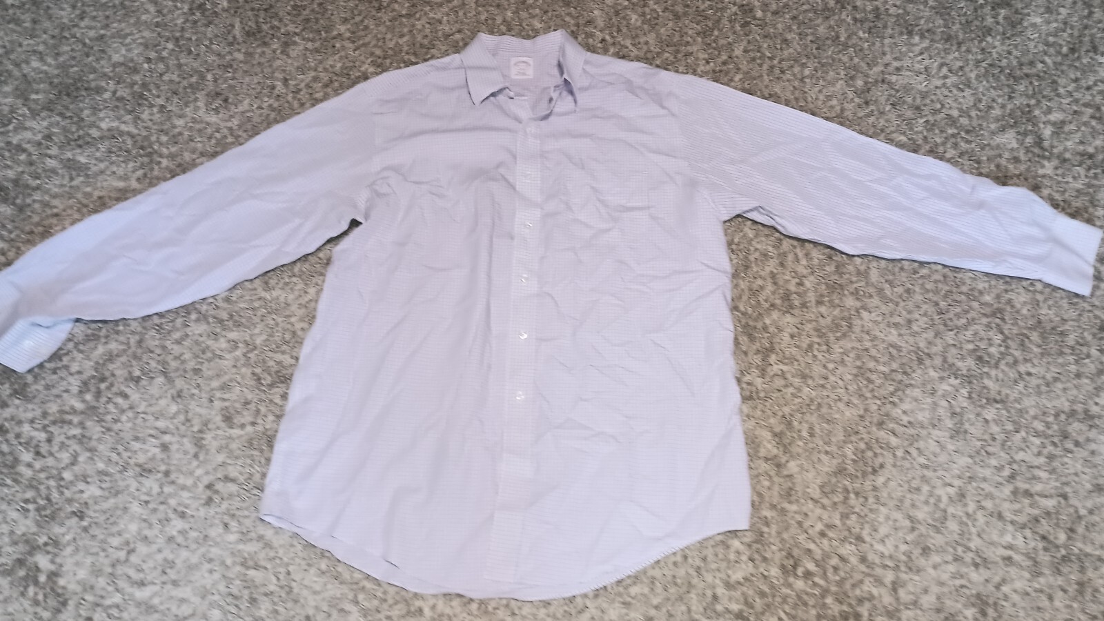Men's Brooks Brothers Dress Shirt Size 16 1/2 - 4/5 Color Purple White Preppy...