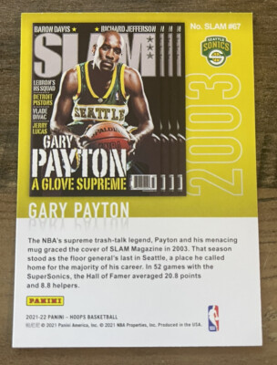 Gary Payton 67 SLAM INSERT 2021-22 Panini NBA Hoops Basketball