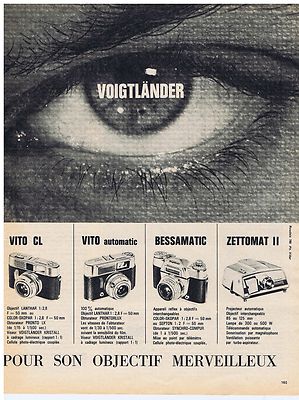 REKLAME WERBUNG 104 1962 VOIGTLÄNDER Kamera und Beamer