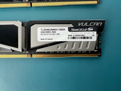 TeamGroup Vulcan T-Force 2x4gb (8gb total) 2666MHz RAM DDR4