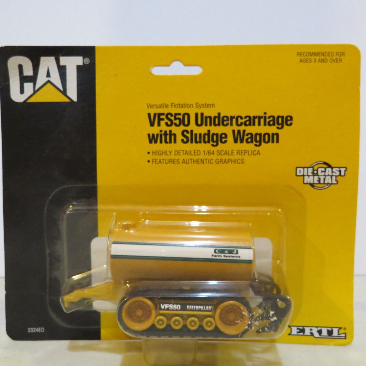 Ertl Caterpillar VFS50 Undercarriage w/Sludge Wagon 1/64 CAT