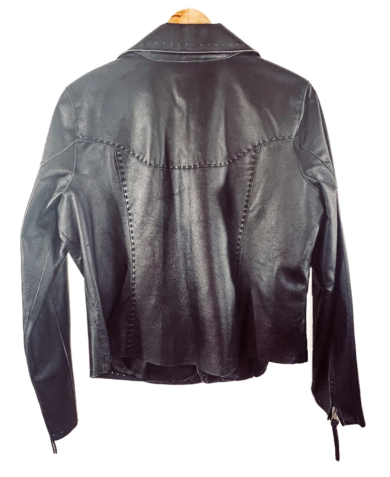 Chaqueta de cuero Geniune Motorctyle, grupo de clientes privados Pamela Dennis. Grande Foto 2 de 4