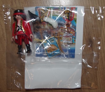 Playmobil Figur rot Piratenkarte Schwert Schwert Bandana Kapitänsmütze mit Federn
