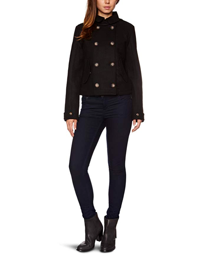 Kuyichi Petit Double Breasted Women's Coat Black Peacoat Petit