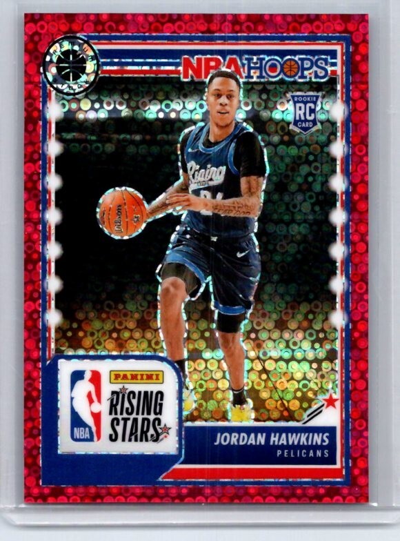 2023-24 Hoops Premium Stock - Jordan Hawkins #288 Red Disco Prizm /149