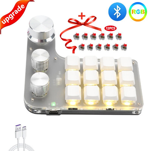 Mechanical Hotswap Macropad Custom Keyboard USB Bluetooth RGB Gaming - 第 29/32 張圖片