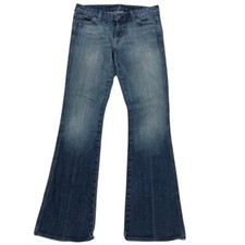 7 for All Mankind A Jeans Size 27 Flare Embroidered back Medium Wash