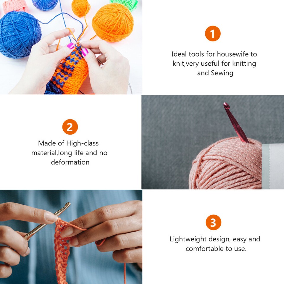 DIY Knitting Crafts Accessories Yarn Crochet Needle Afghan Hook Needles